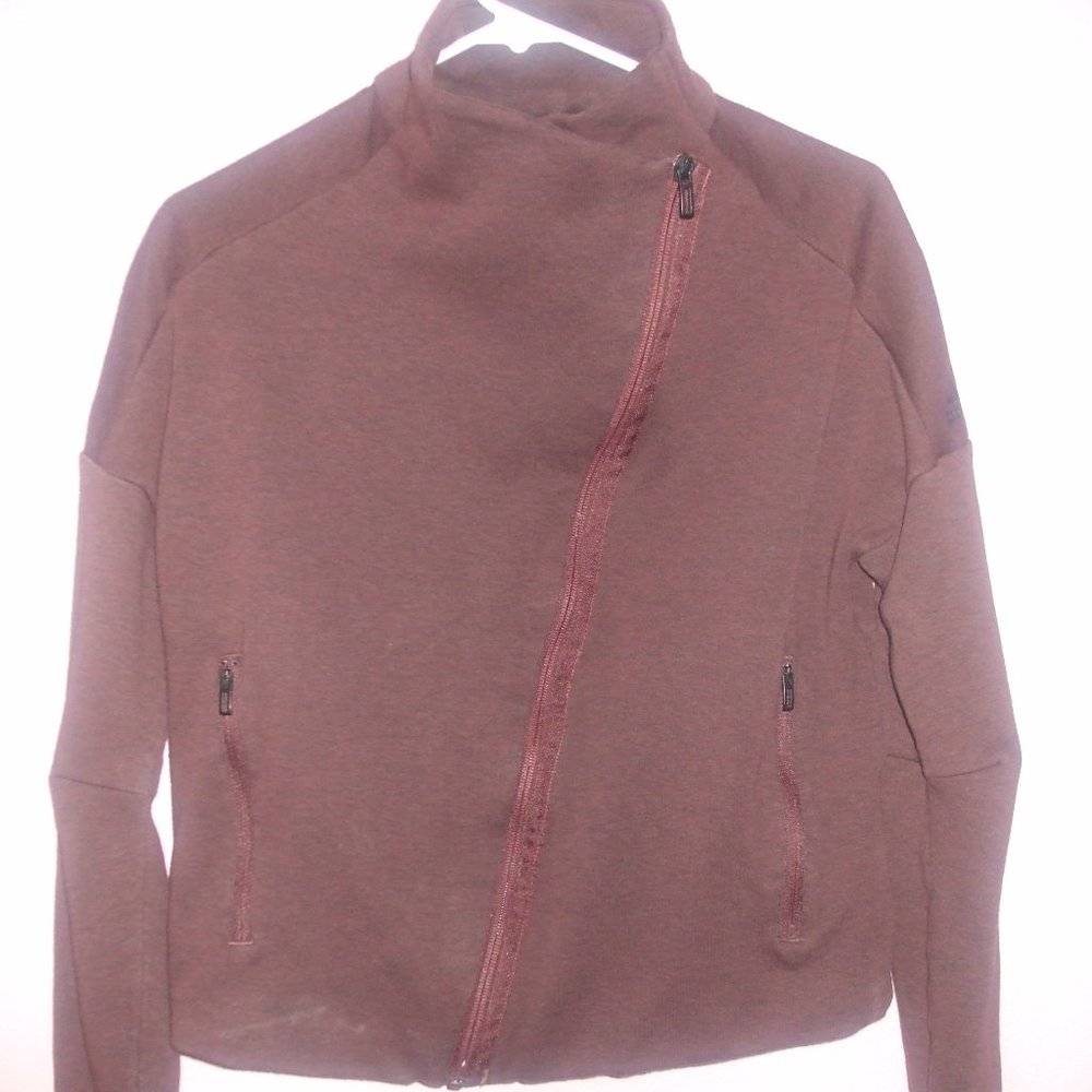 Adidas Stella McCartney Jacket Asymmetrical Burgundy Plum Heartracer Cross-fit - Picture 1 of 16